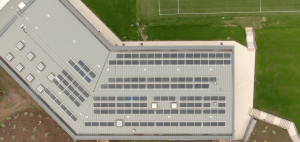 Flat roof solar panel installation - Bristol Bears training ground - Solarsense