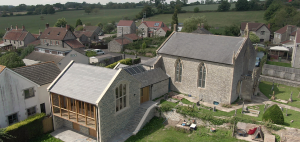 Pilton Church - Solar Slates & Tesla Battery Banner