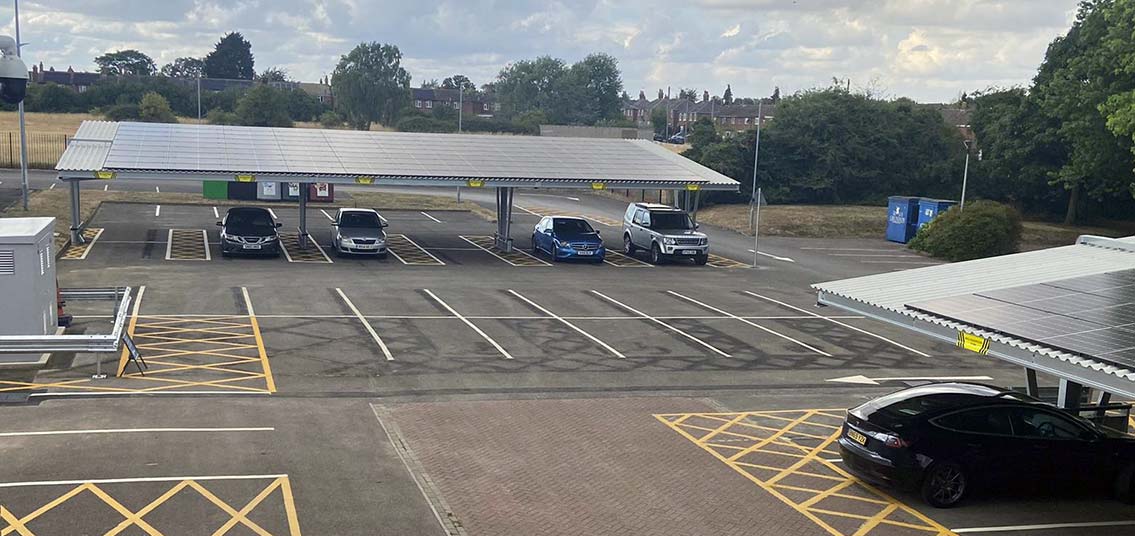 Bicester leisure centre solar carport