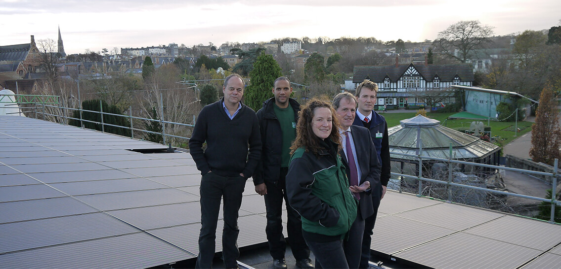 Bristol Zoo solar panels with the team