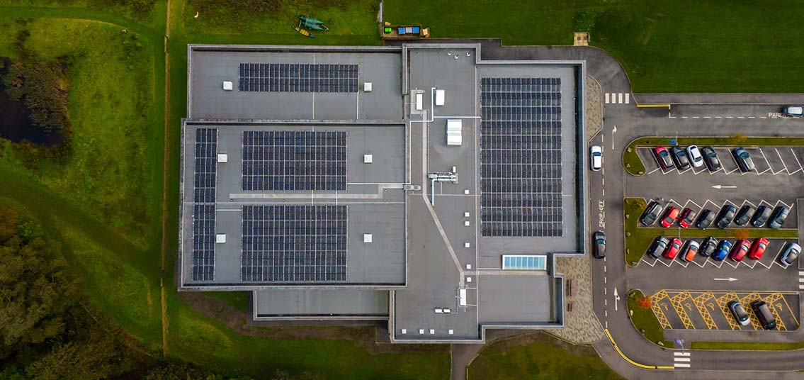 Kings School solar panels from above