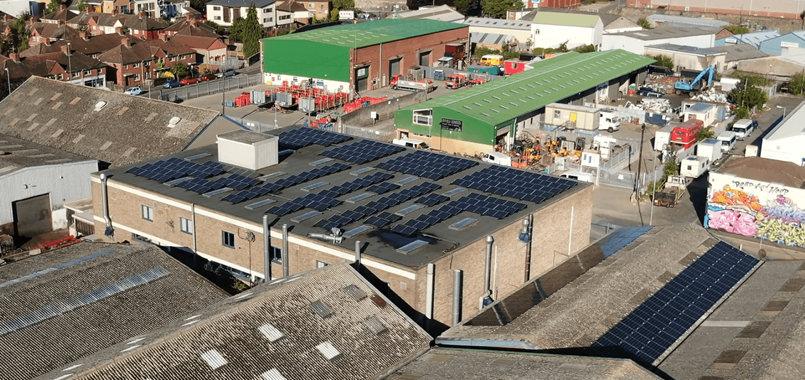 Limbs and Things Medica Group solar panels rooftop aerial view