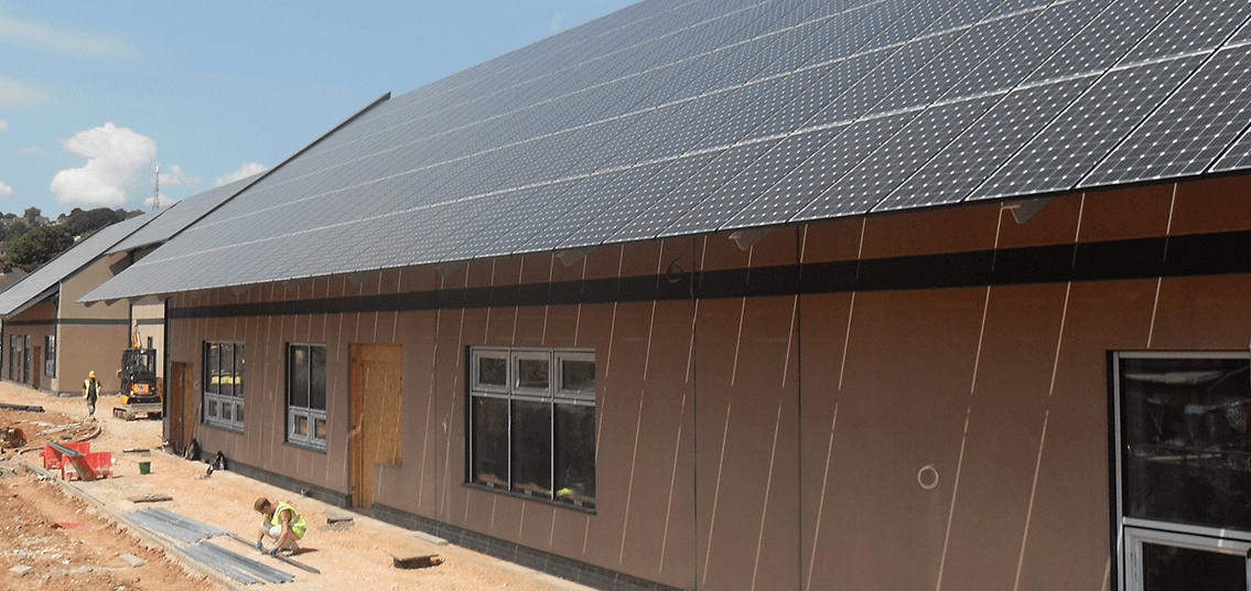 Montgomery School top view of solar panels under construction