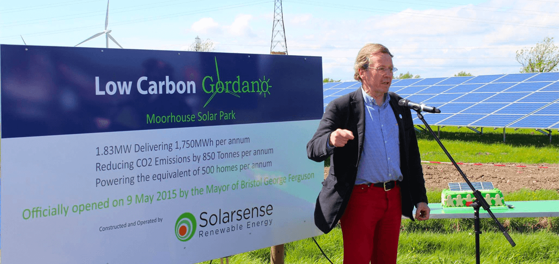 Moorhouse Lane Solar Park opening with Mayor of Bristol George Ferguson