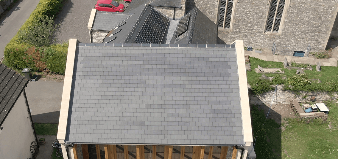 Pilton Church slates solar panels installation