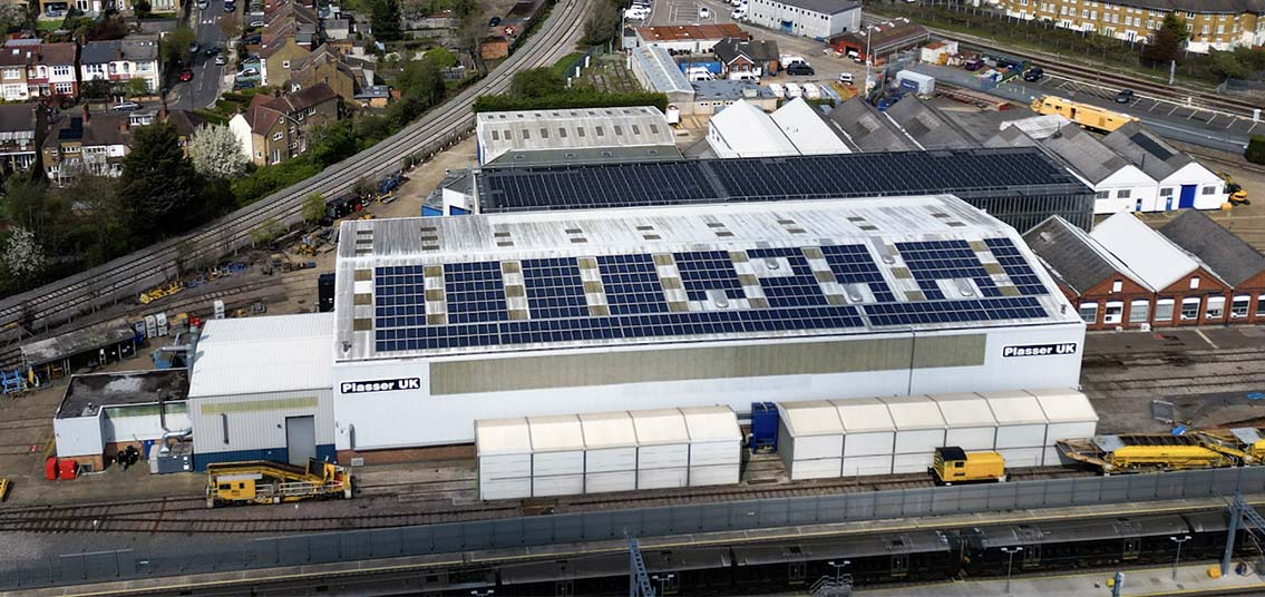 Plasser UK Solar aerial view of the facility