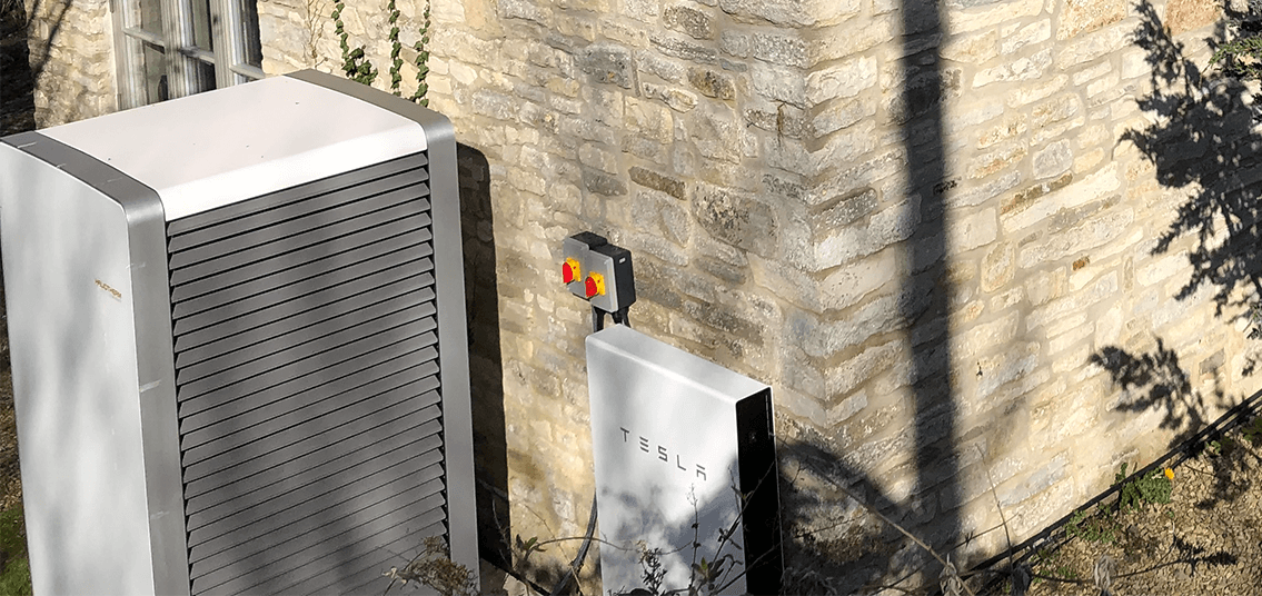 Residential solar panel project Tesla battery storage