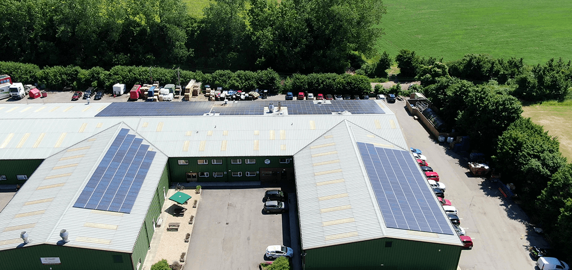 Tracklements Food Manufacturing Solar PV aerial view