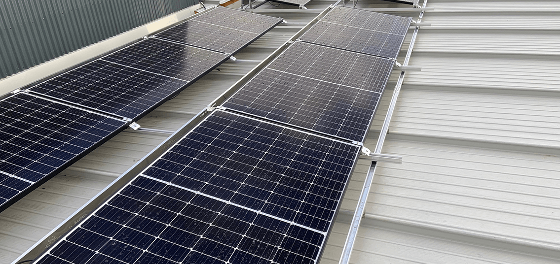 solar install ballasted frame