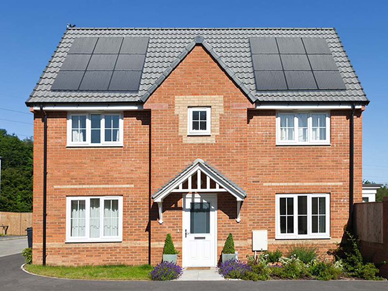 Solar panel installation on detached house in the South West of England