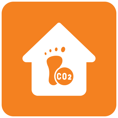 Solar panel benefit icons - reduce your carbon footprint
